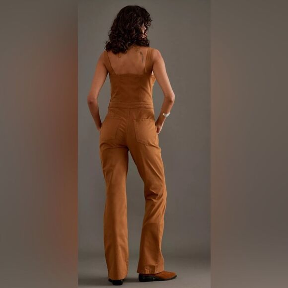 Good American‎ NEW Jumpsuit Womens Medium Brown Lace Up Utility Twill Cargo - Picture 13 of 16